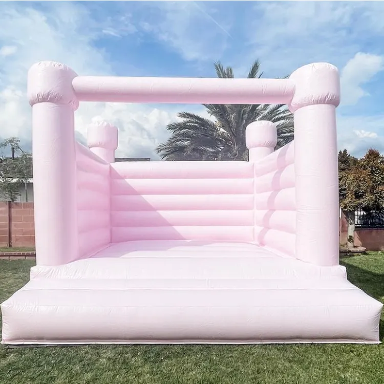 Fast shipping inflatable toddler bounce white bounce house pastel color bouncy castle