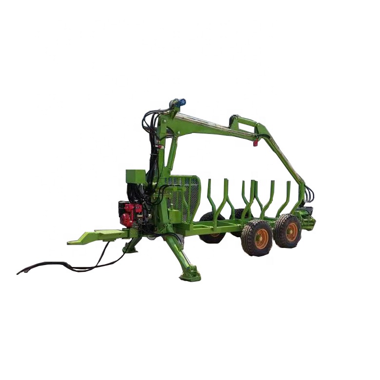 Professional Log Trailer Manufacturer forest log trailer with crane for tractor
