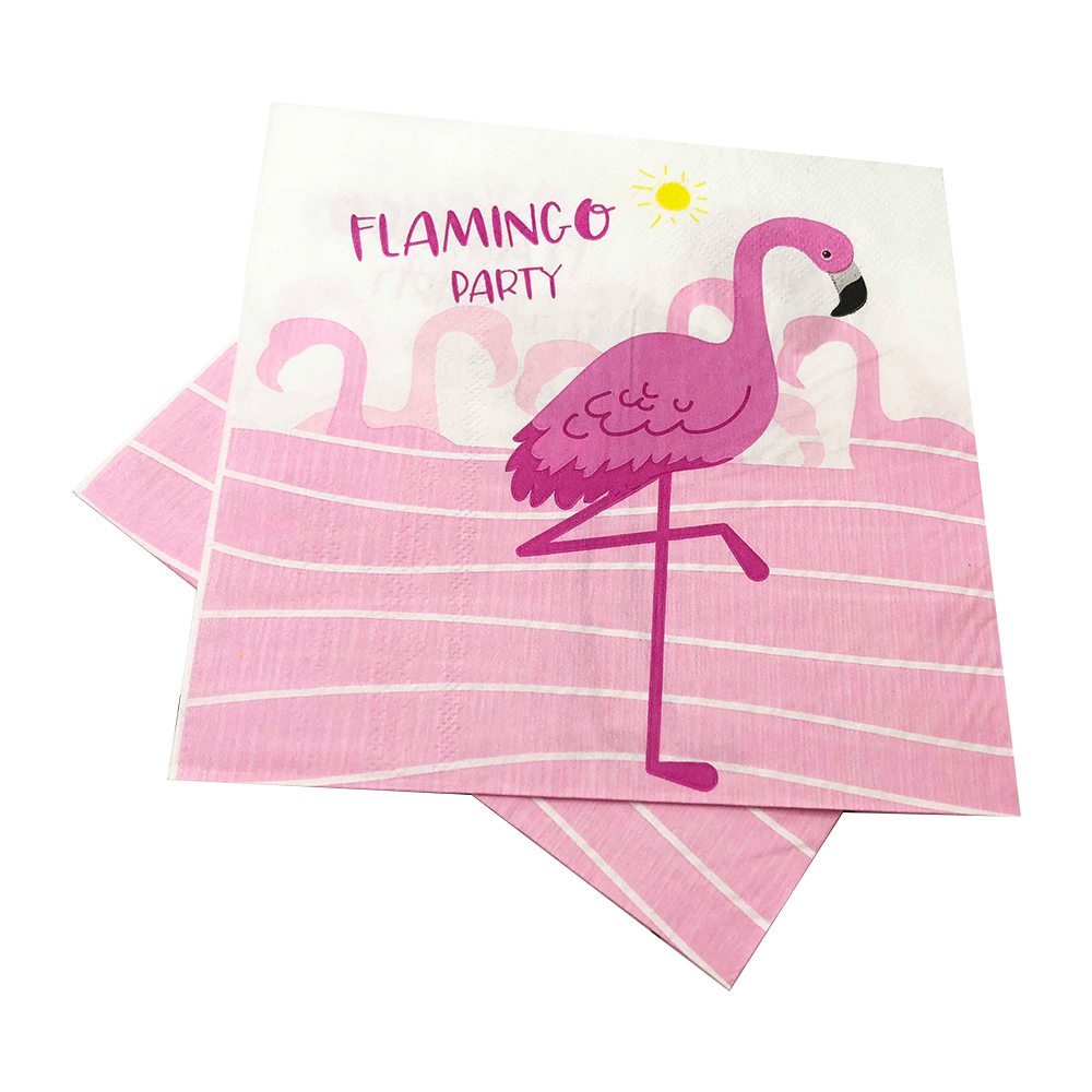 Factory Customized serviettes flamingo paper napkin 2-3 ply flamingo printing napkin paper