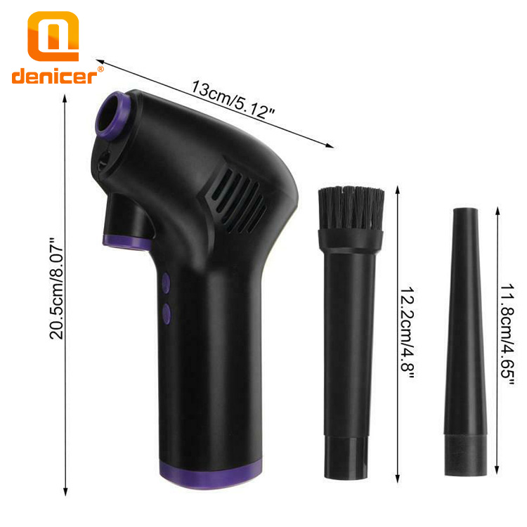 Electric Air Duster With Led Light 2 Nozzles 6000 mAh Handheld Portable Cordless Air Duster Gun