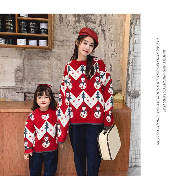 Custom Parent Child Clothing Adult Kids Family Christmas Sweater Ugly