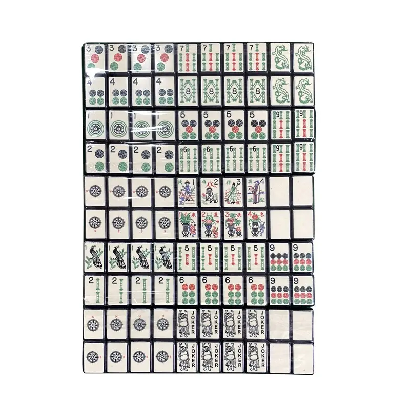 China high quality custom multi-color enrobed tiles mahjong set