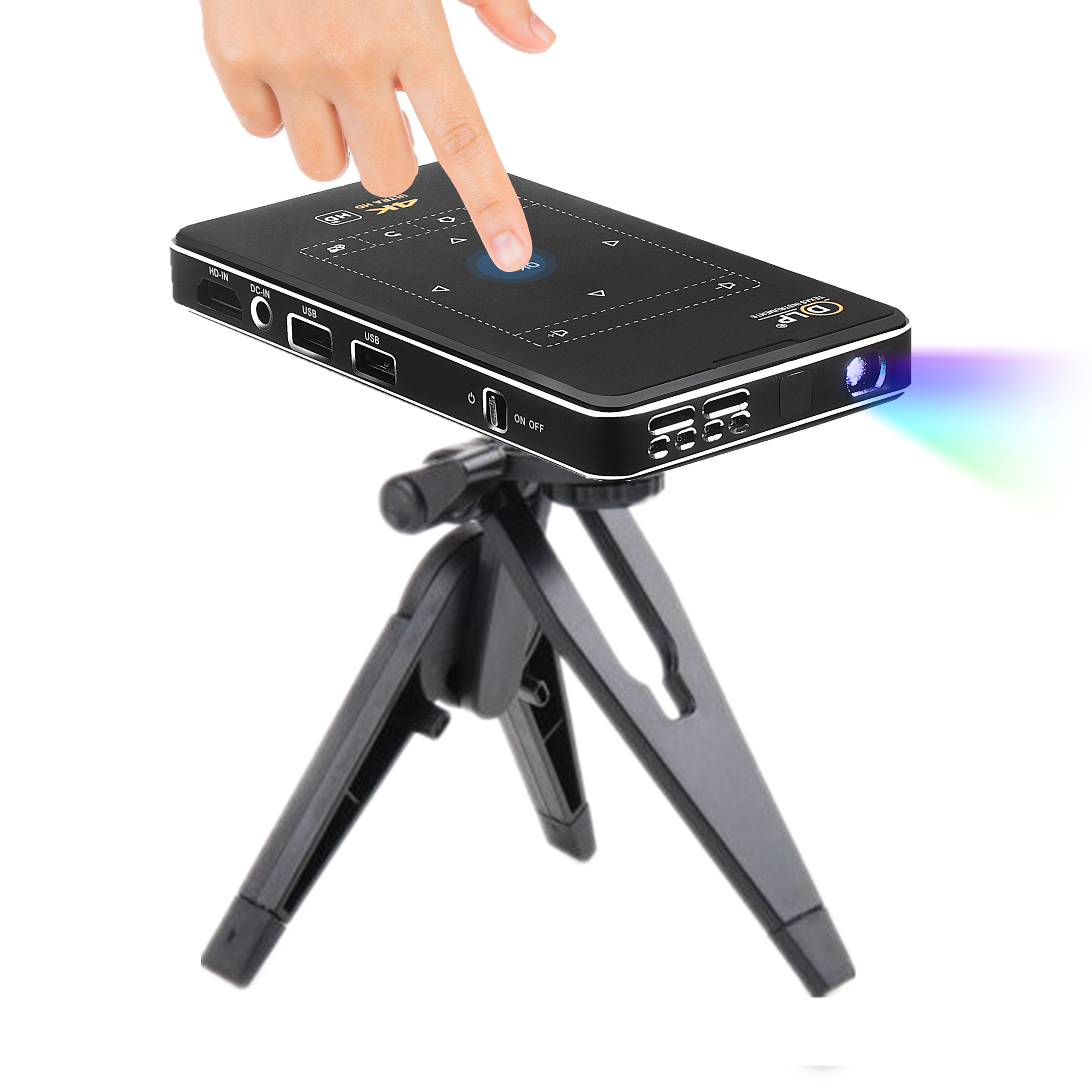 Newest DLP 1080P Home Theater Android OS Wifi BT Quad Core Pocket Projector for Meeting Education Outdoor