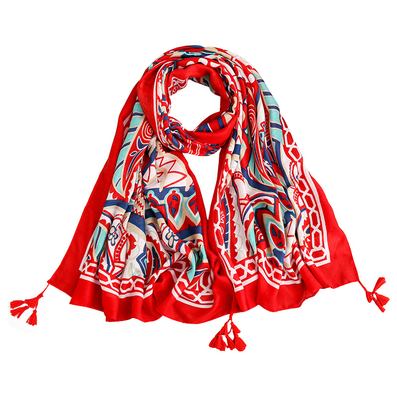 Factory wholesale summer cotton and linen big shawl female beach towel shawl scarf