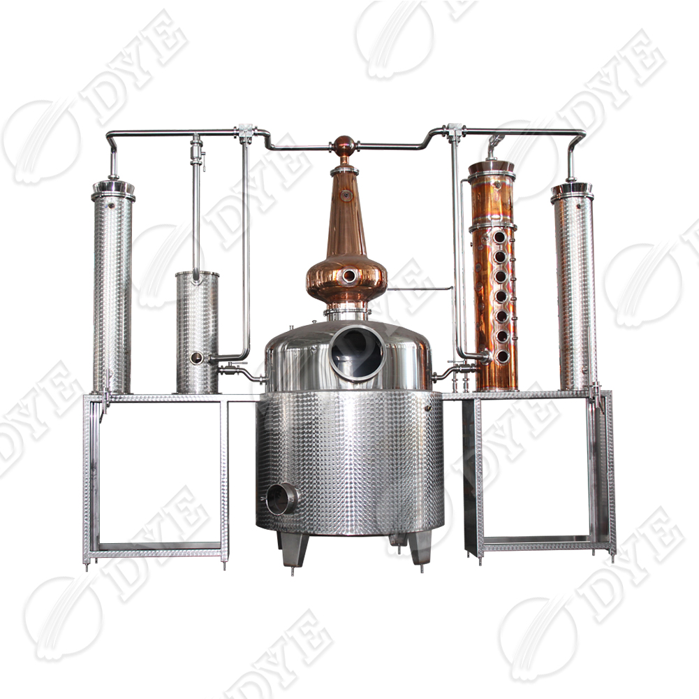 DYE 20years OEM 1000L industrial copper moonshine still alcohol distillation wine distilling equipment