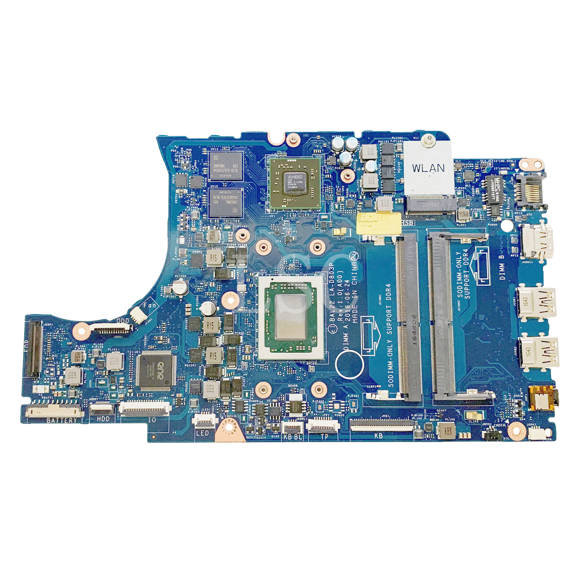 BAL22 LA-D803P For DELL Inspiron 15 5565 Laptop Motherboard CN-0G89K3 0G89K3 G89K3 With A12-9700P 2.5 GHz
