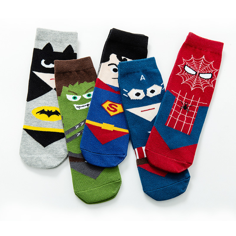 Wholesale Custom Design Children Cute Kids Socks 100% Cotton White Girl School Teen Boy Socks Jacquard Kids Cartoon Crew Sock