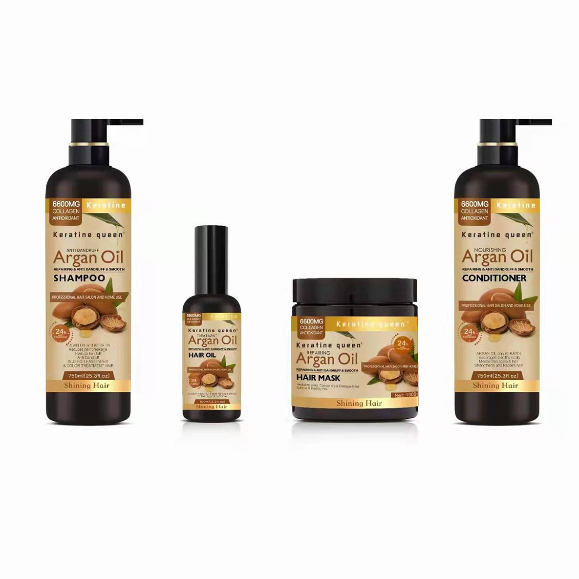 OEM High Quantity Customized Sulfur-free Natural Organic Argan Oil Hair Care Shampoo/conditioner/Set