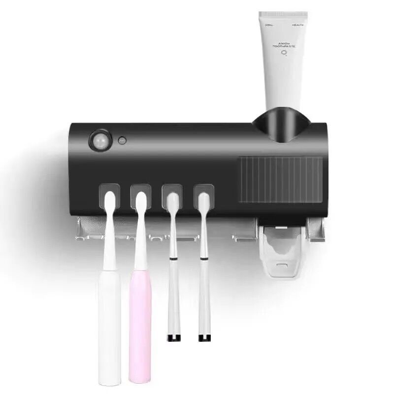 Solar Energy UV Toothbrush Holder Wall Toothbrush Sterilizer Automatic Toothpaste Dispenser Squeezers Bathroom Accessories