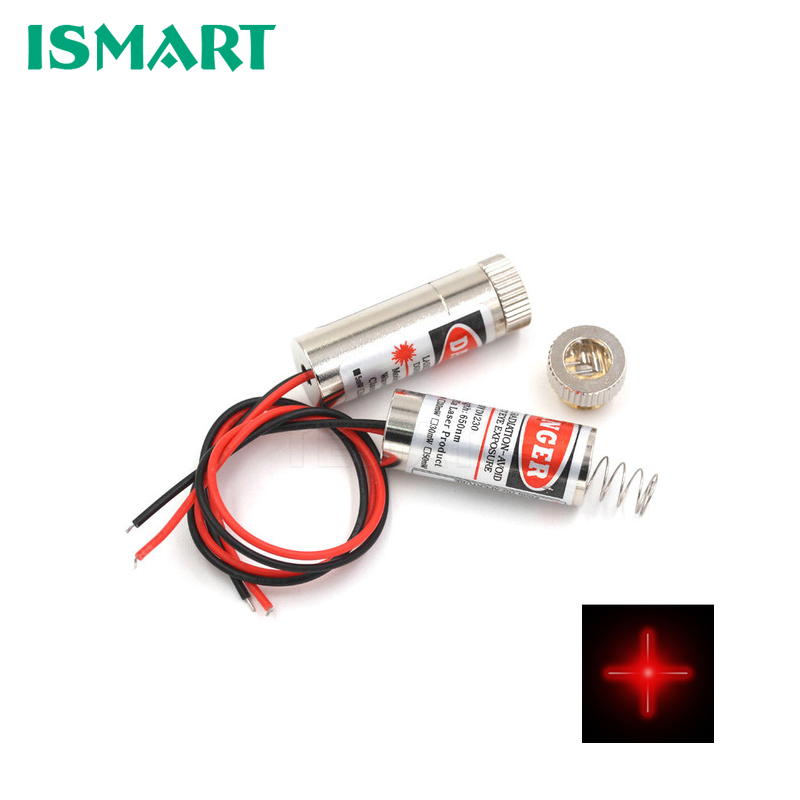 ISMART лазерный диод головка 5 мВт 650nm red dot/производственная линия/Оборудование для Балансирующий перекрестный лазерный трубки инфракрасный лазерный модуль датчика изменяемым фокусным расстоянием 3V/5V