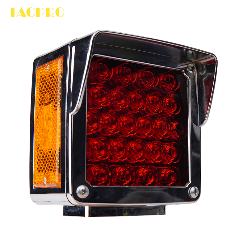 OEM wholesale 5 inch square truck signal warning light double faces red amber side marker tail light