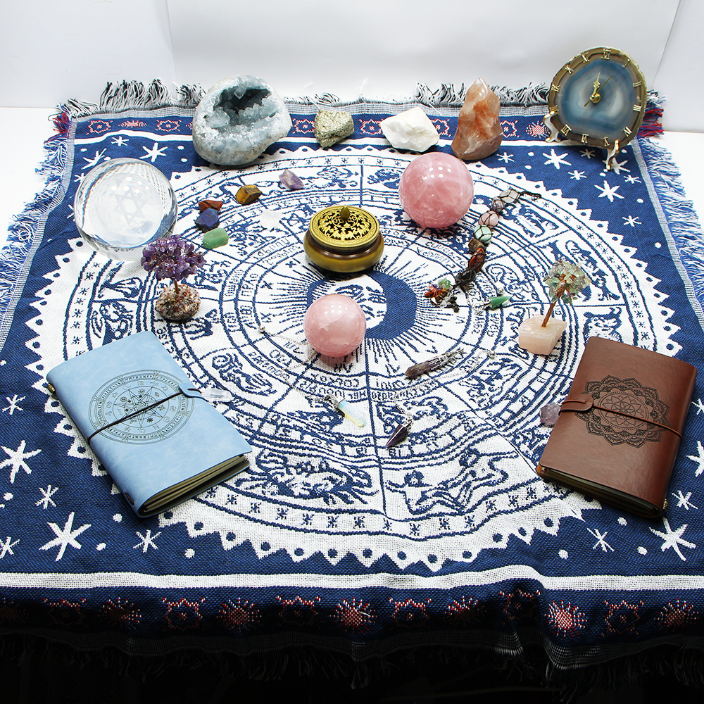 Wiccan Поставки ручной работы ведьмастерская гобелен подходит для стен и стола ведьмы набор