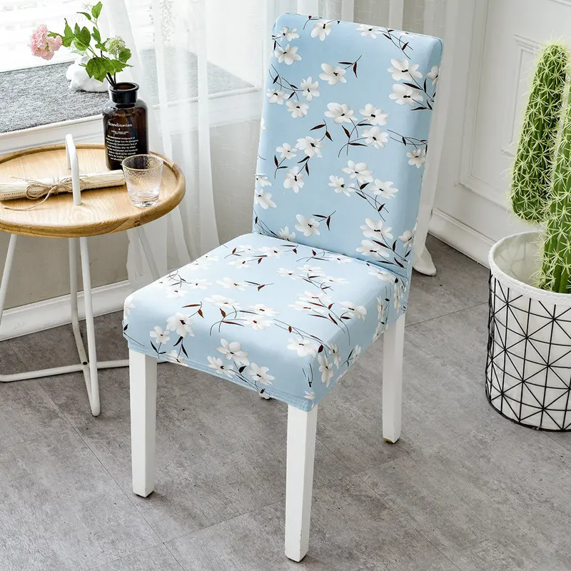 Quality Design Flower Pattern Elastic Printing Chair Stretch Cover Dining Patty Wedding Printed Spandex Fabric