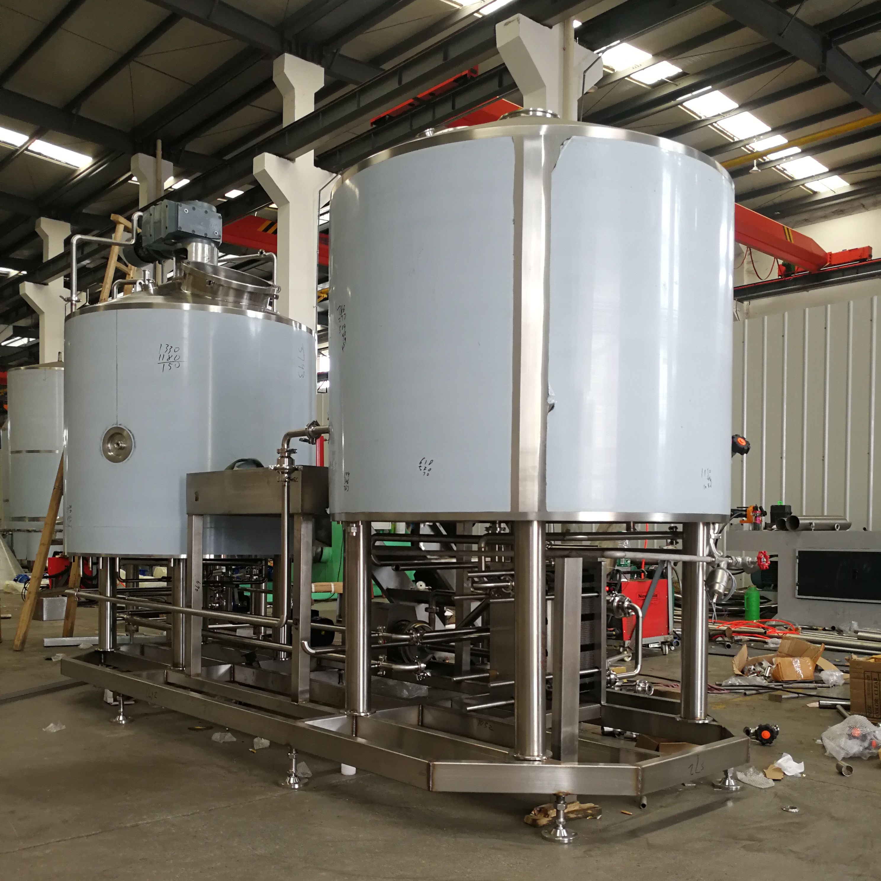 single layer stainless steel mixing tank for food plant