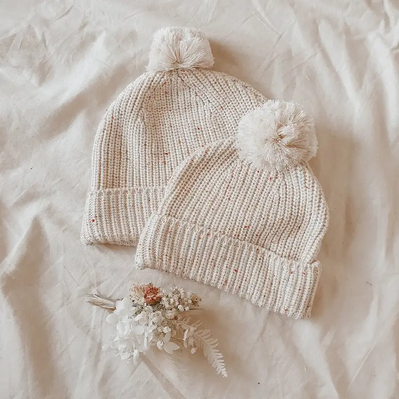Custom winter newborn toddler sprinkle Knit pure cotton knitted new born baby hat and beanie pom pom for babies