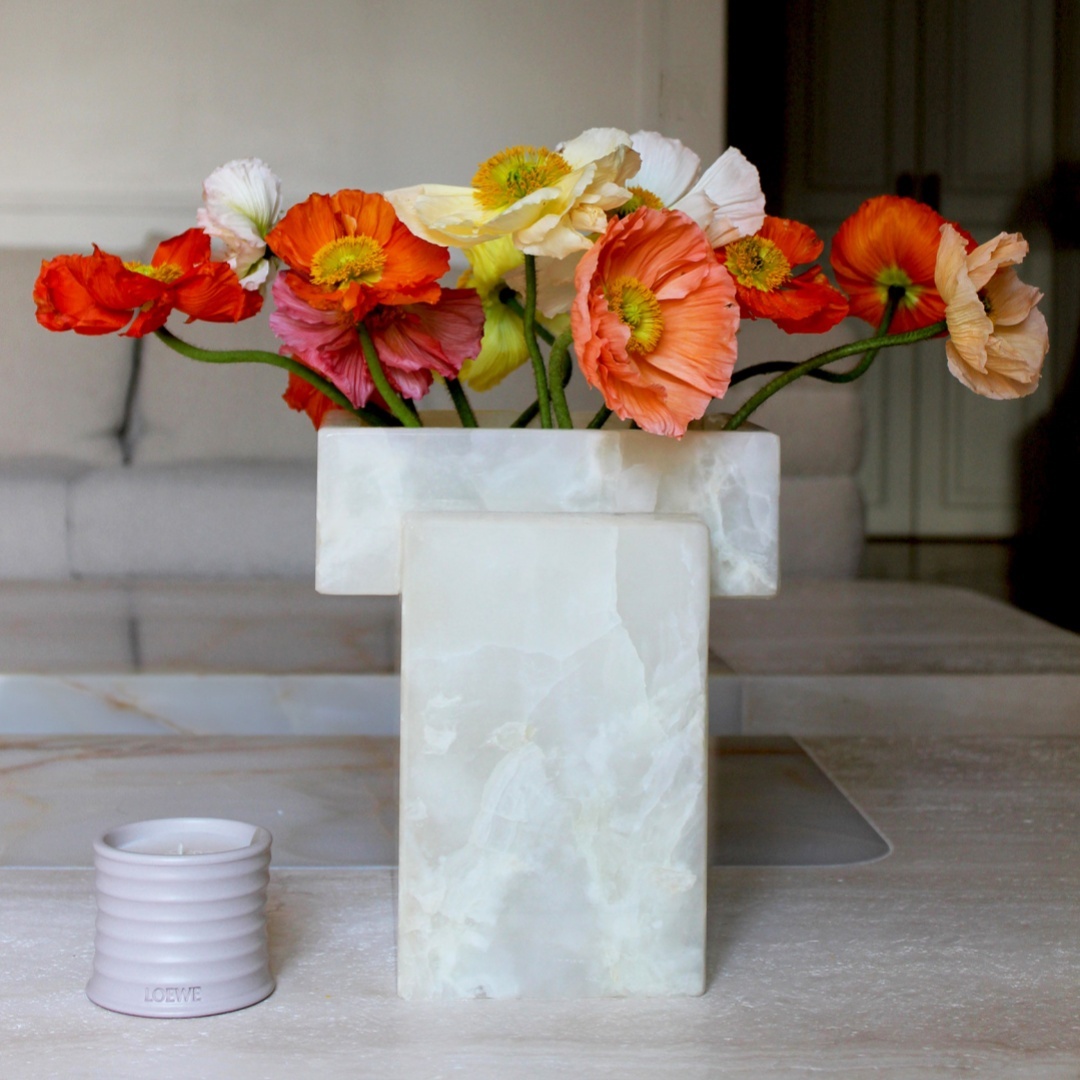 Home Interior Decoration Elegant Stone Flower Pot Marble Vase Hotel Garden Decor Luxury Onyx Marble Vase