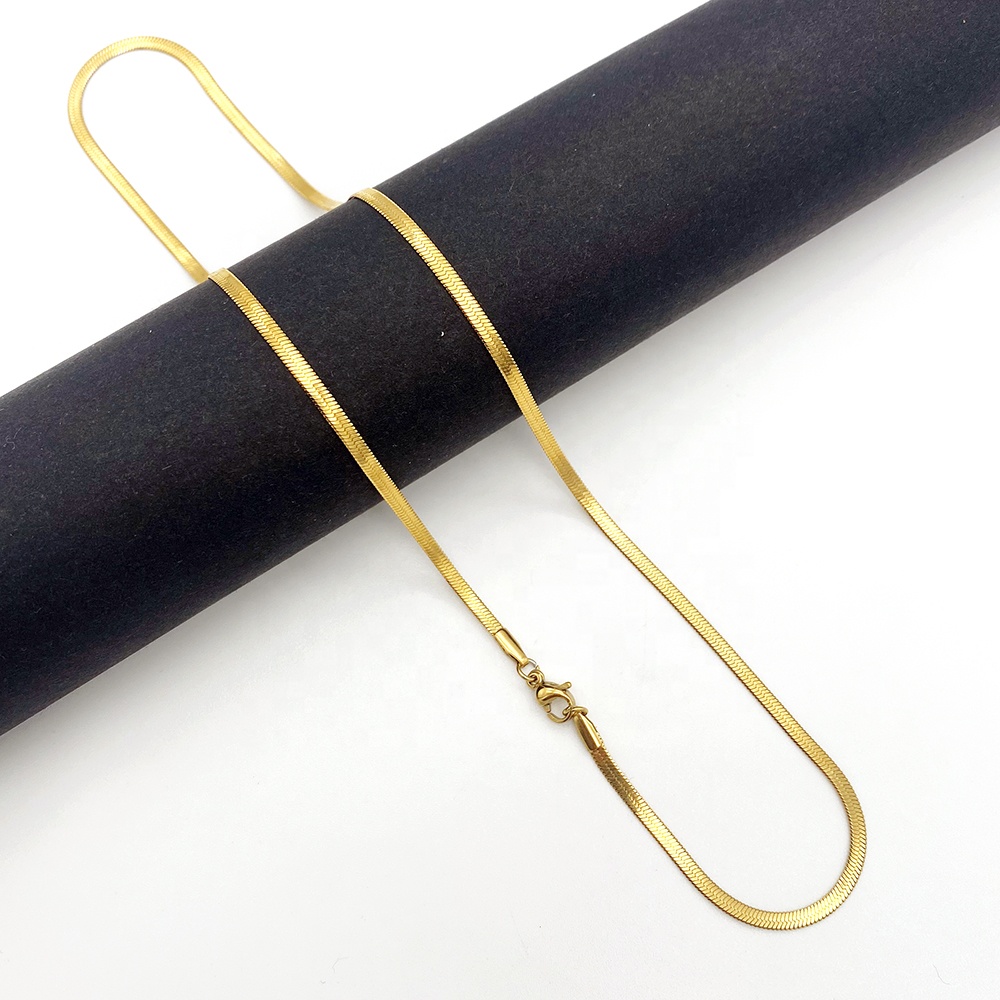 Оптовая продажа из нержавеющей стали змея цепи для женщин ожерелье 18k позолоченные цепочки с узором «елочка» золотая цепочка для изготовления ювелирных изделий