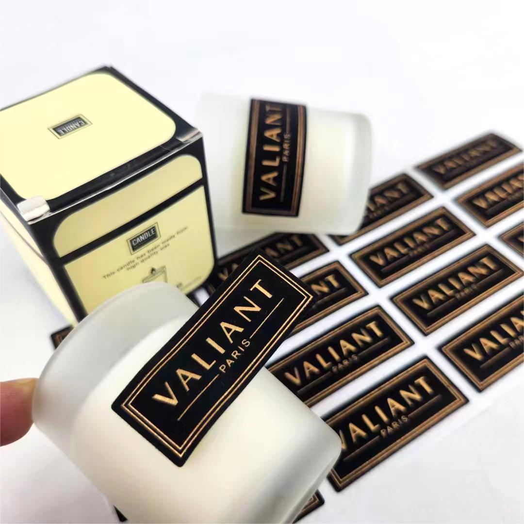 High Quality Custom Velvet Flocking Label Cosmetic Label Self-adhesive Chemical Sticker Gift Bag Customized Logo