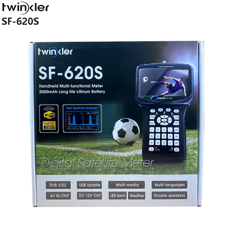 DVB-S2 Finder метр спутниковый искатель Twinkler SF-620S 4,3 дюймов ЖК-экран с Анализатор спектра CCTV камера cccamd powervu 620S