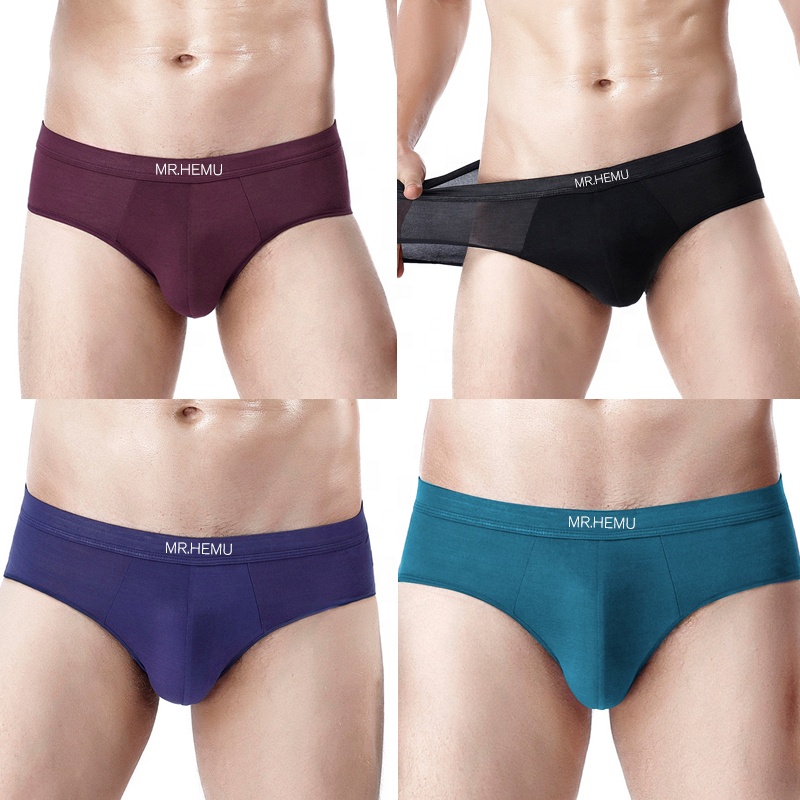 Men's Underwear Custom Logo Seamless Men Underwear BamBoo Mens Boxers Briefs