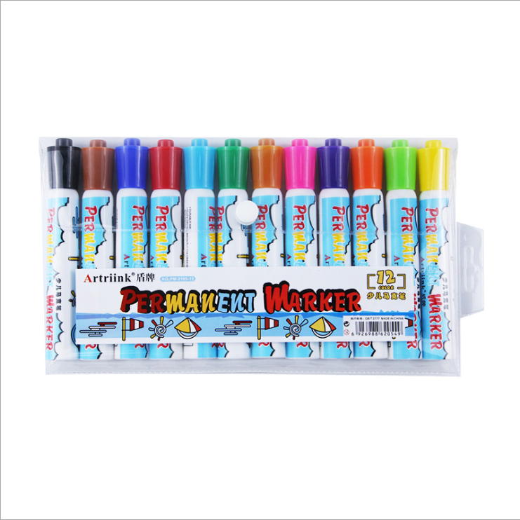 12 Color Children's Color Marker Set Cartoon Marker Large-capacity Watercolor Pen
