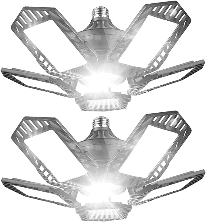 LED Garage Lights Garage Lighting 15000LM Super Bright Deformable Garage Light Ceiling LED for Basement Warehouse
