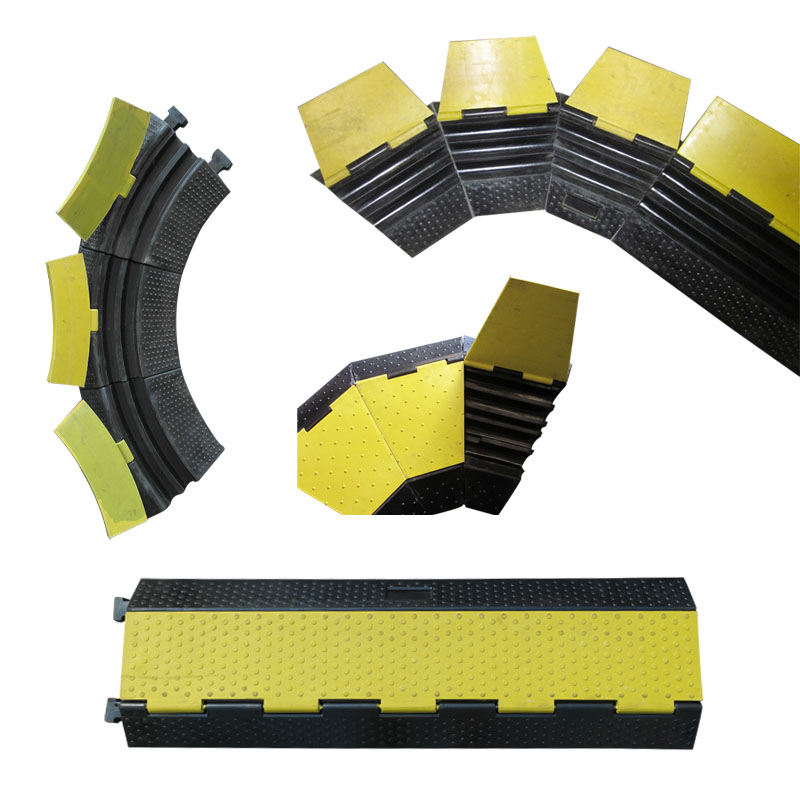 VayLong RoHS Rubber PVC ABS Heavy Duty Speed Bump Wire Cable Management Protector Ramp Corner for 1 2 3 4 5 Channel black lid