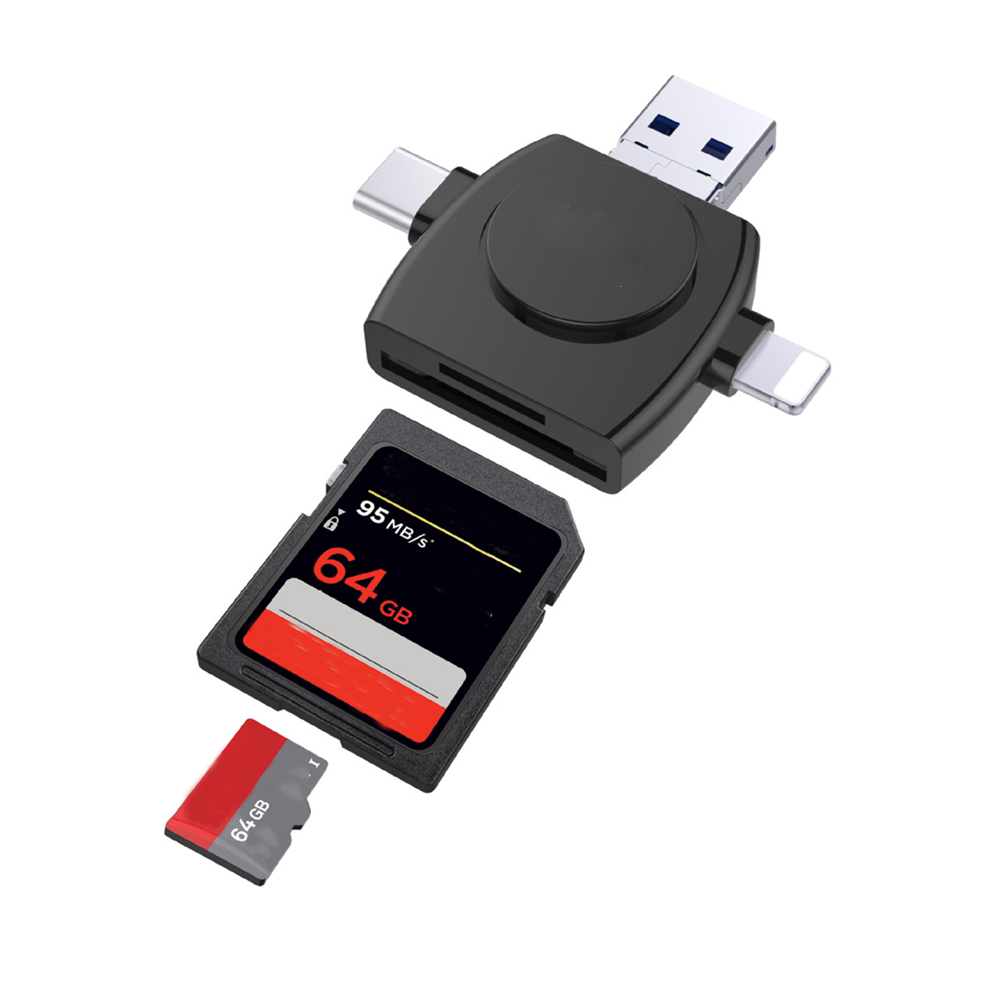 Кардридер для SD-карт, магнитная квадратная карта для iPhone/iPad, USB C и USB A, адаптер для TF-камеры Micro SD