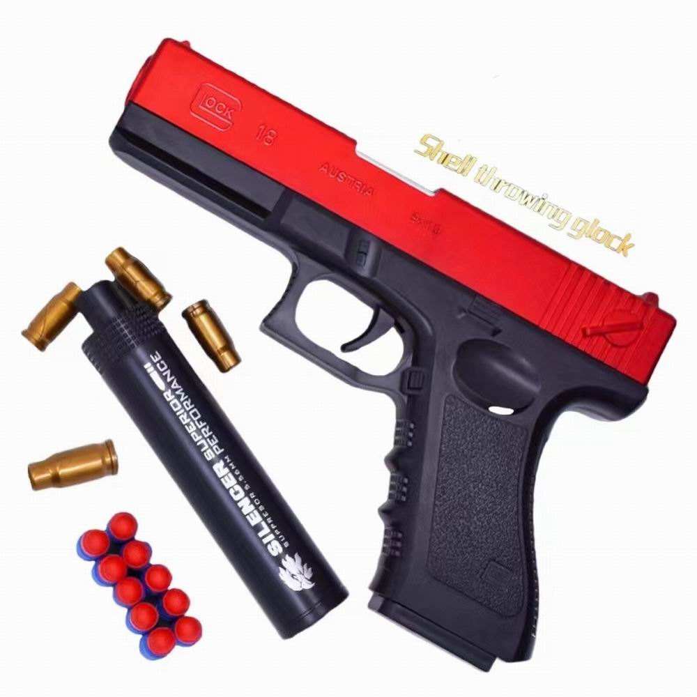 New M1911 Glock Soft Bullet Toy Gun Shell Ejection Foam Darts Blaster Pistol Manual Airsoft Gun With Silencer For Kid Adult