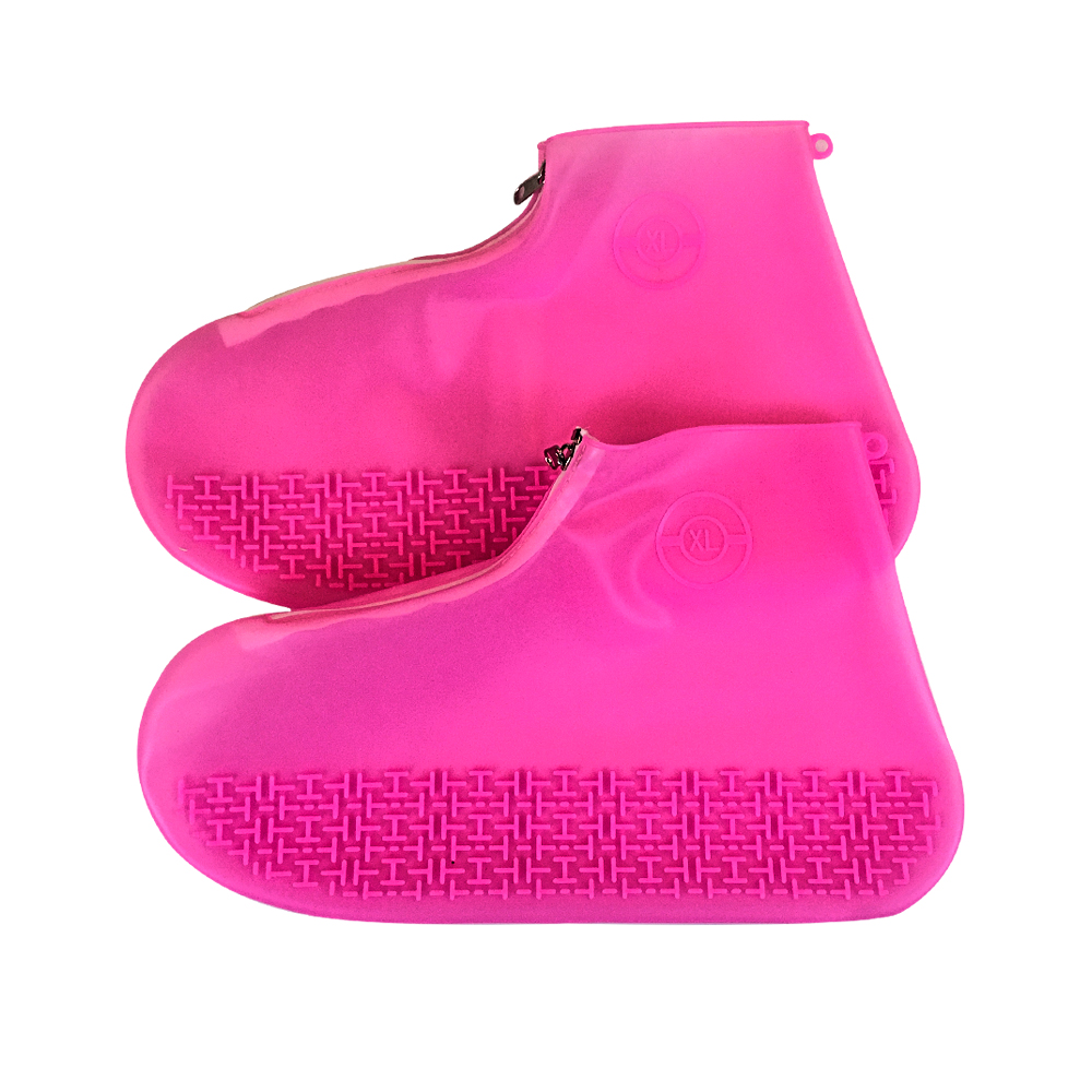 Reusable Silicone Waterproof Shoe Covers, Silicone Shoe Covers with Zipper No-Slip Silicone Rubber Shoe Protectors