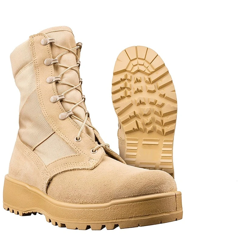 Outdoor Light Weight Ankle Tactical Boots High Safety Shoes Men Leather Hiking Khaki Tactical Boots