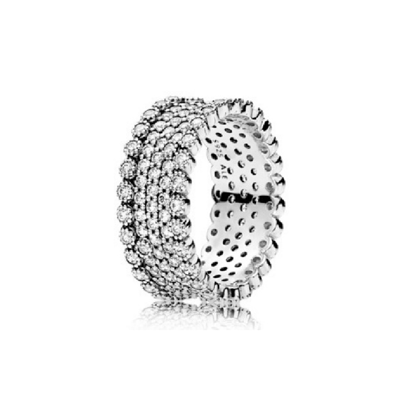 Hotsale 925 sterling silver dazzling shiny diamond ring ladies jewelry charm Pan dora