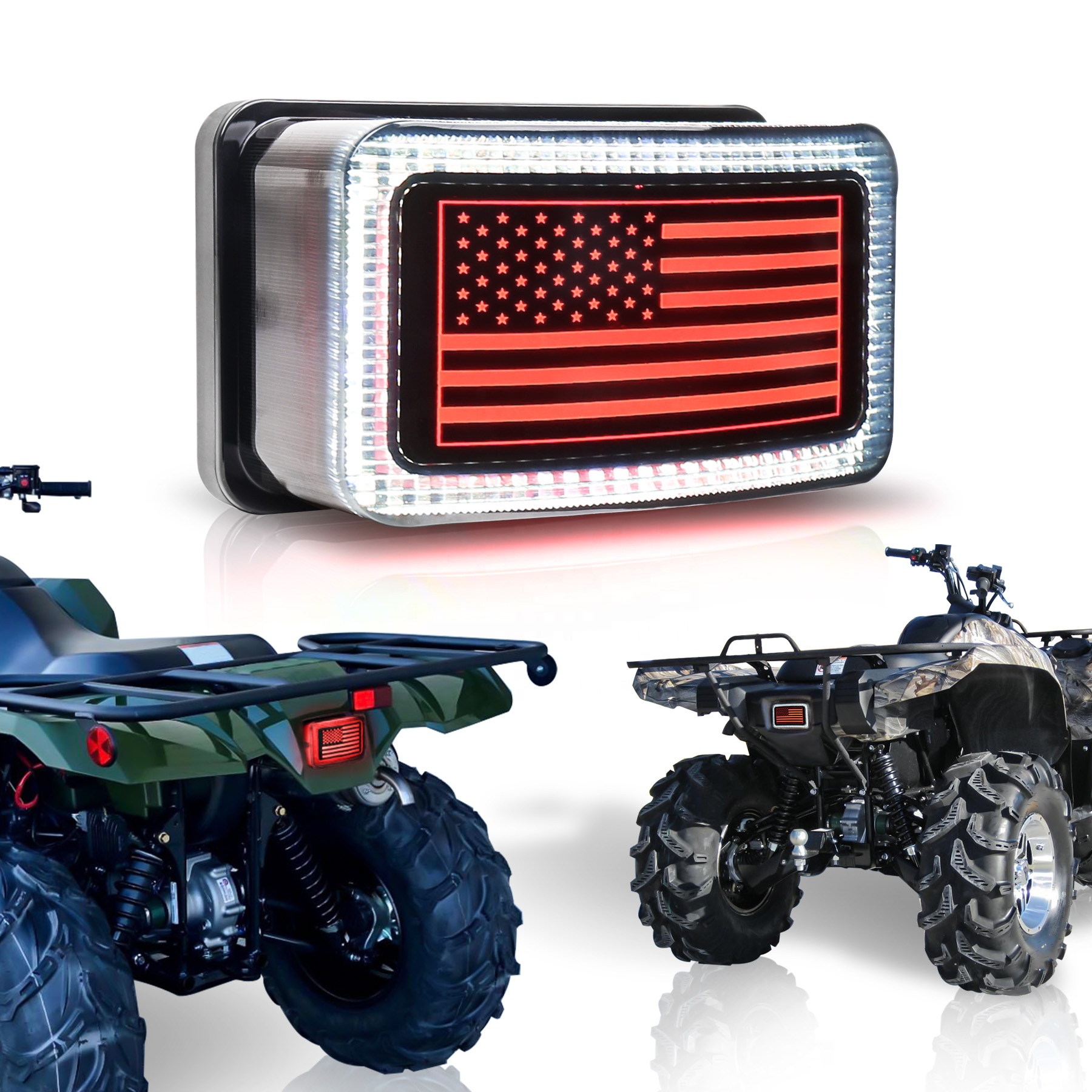 OVOVS 2020 новейший ATV UTV задний фонарь с дымчатым объективом задние стоп-сигналы с белым ореолом для Yamaha ATV 450