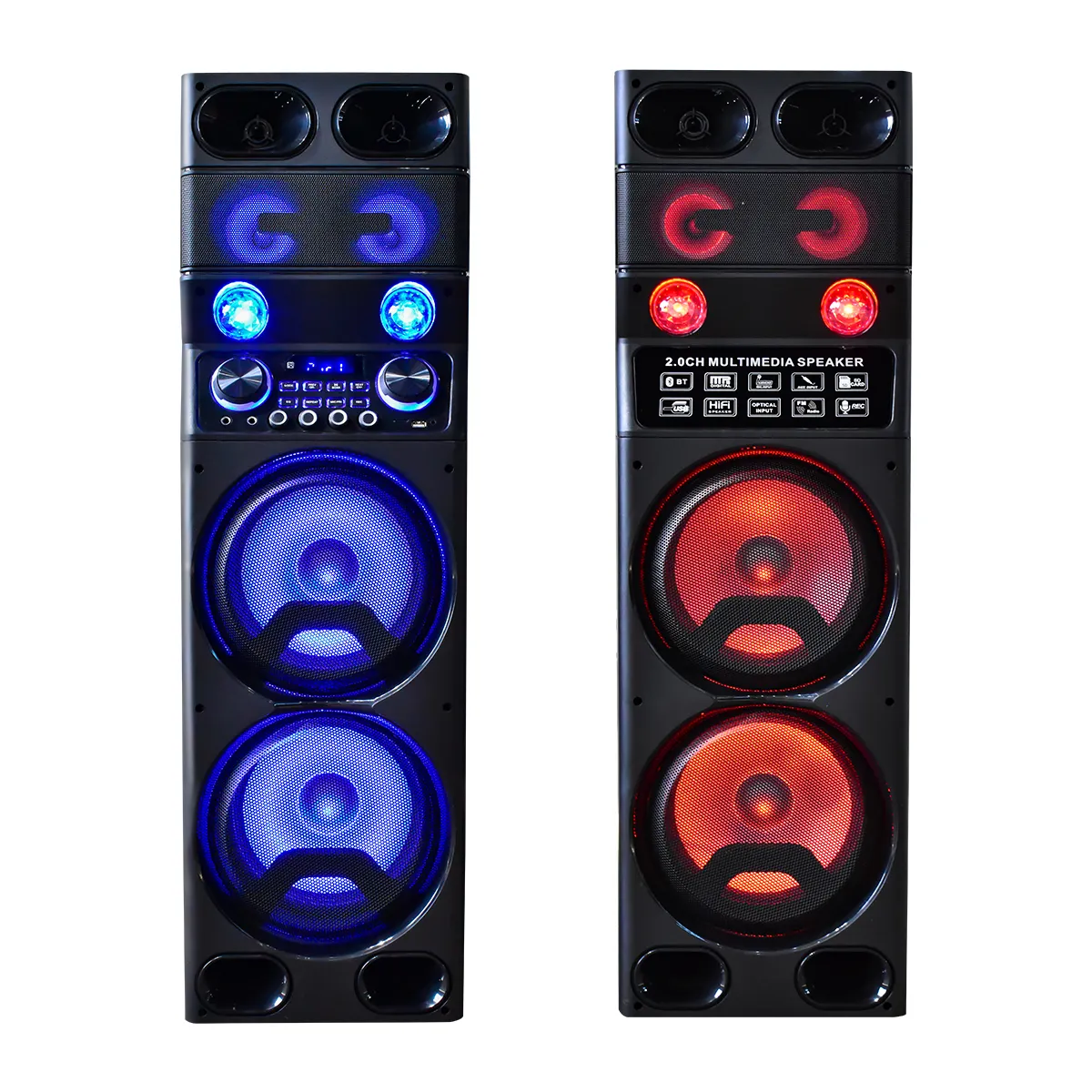 Rechargeable Wireless BT DJ Bass Pair Speaker Double 10 Inch party speaker with microphone