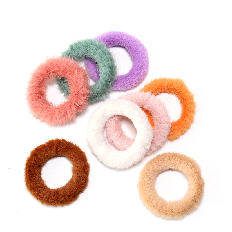VRIUA эластичный большой плюш Scrunchies хвостик для женщин Головные уборы Твердые эластичные ленты для волос держатель волос круг резиновые аксессуары для волос