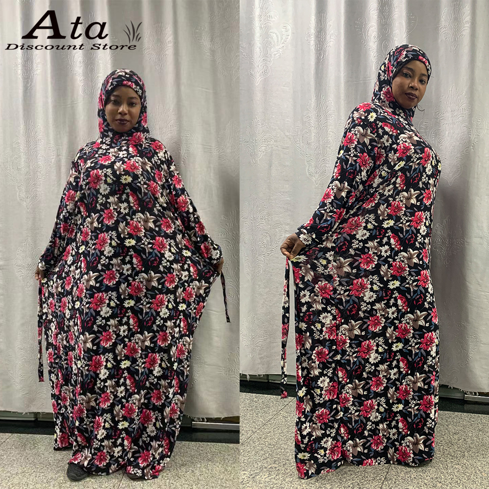1Piece Hijab Kaftan Loose Prayer Abaya Islamic Clothes Muslim Female Long Dress Saudi Arabia Dubai Turban Africa Jilbab Burqa