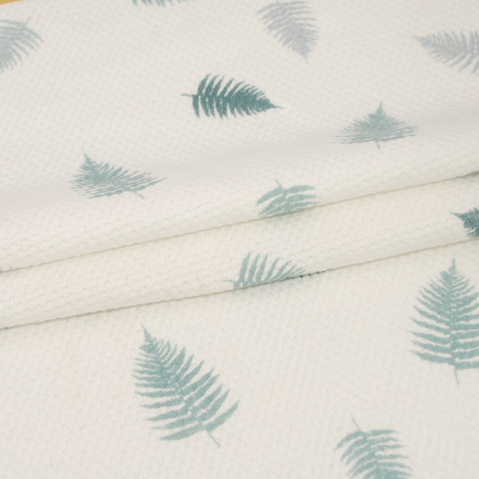 Factory supplier green leaf design wholesaler japanese cotton rayon spandex knitted Jersey fabric printed