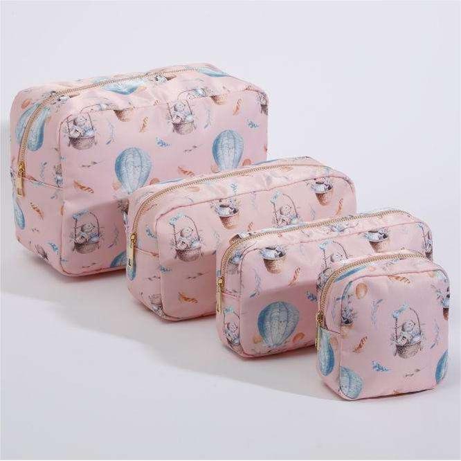 Qetesh Toiletry Bag High Quality Fabric Luxury Fashion Zip Up Wholesale Small Canvas Quilted Stoney Clover Makeup Bag Waterproof