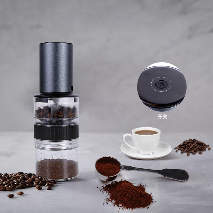 Commercial Coffee Mill Electric Coffee Grinder With Glass Jar Rechargeable Kitchenware Gadget