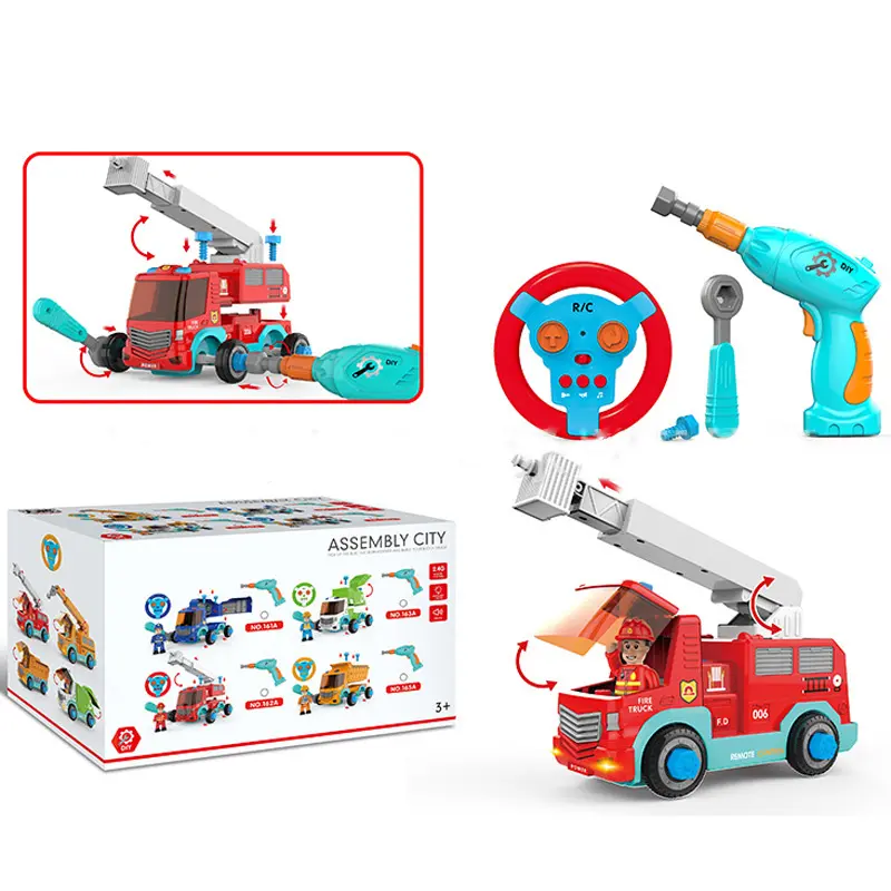 Уникальные товары для продажи игрушечный автомобиль для пожарной машины diy Автомобильная Игрушка музыкальный свет Развивающие игрушки для детей