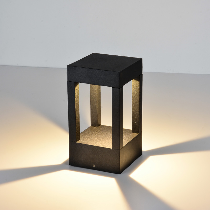 Быстрая доставка литой алюминиевый IP65 декоративный сад led bollard свет квадратный