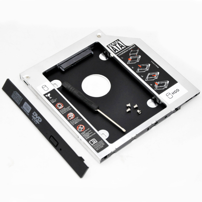 Алюминиевый адаптер для жесткого диска 9,5 мм sata3 SSD cd/dvd-rom, Оптический отсек для ноутбука, второй HDD Caddy tray