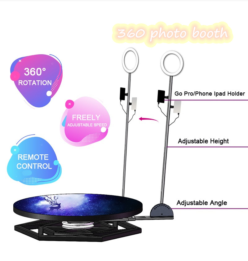 Slow Motion 360 Video booth 360 Degree Photo Booth for Sale Carbon Black Wireless Steel Training Power
