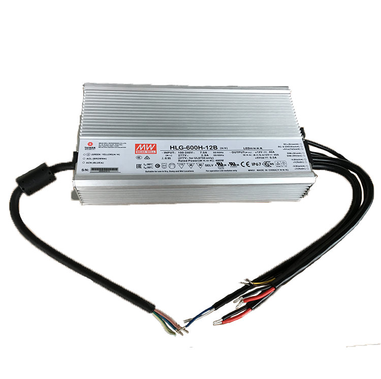 MeanWell hlg-600h-12a 54в 600w 12V 50a 24v 25a hlg-600h-24b затемнения 1-10В ШИМ Светодиодный источник питания