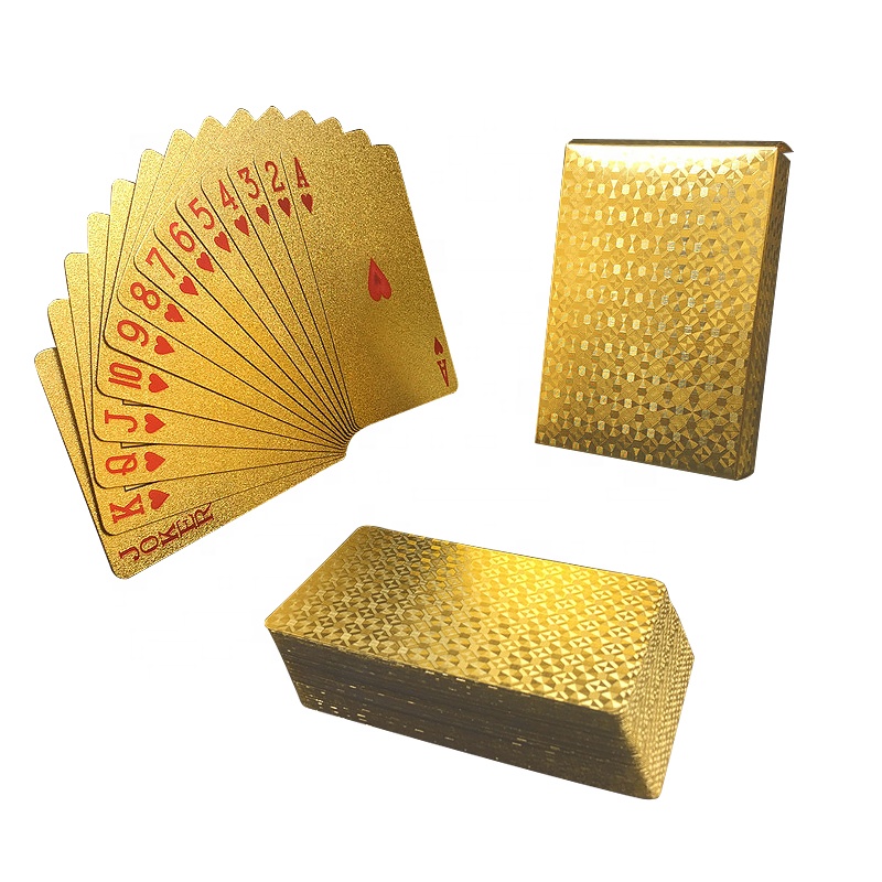 Table Games waterproof Customized playing cards gold silver foil poker cards