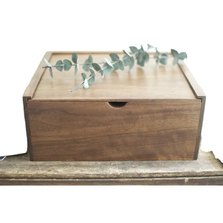Keepsake Engraved Wooden Wood Photo Personalized Dyed Pine Memory Wedding Card Box