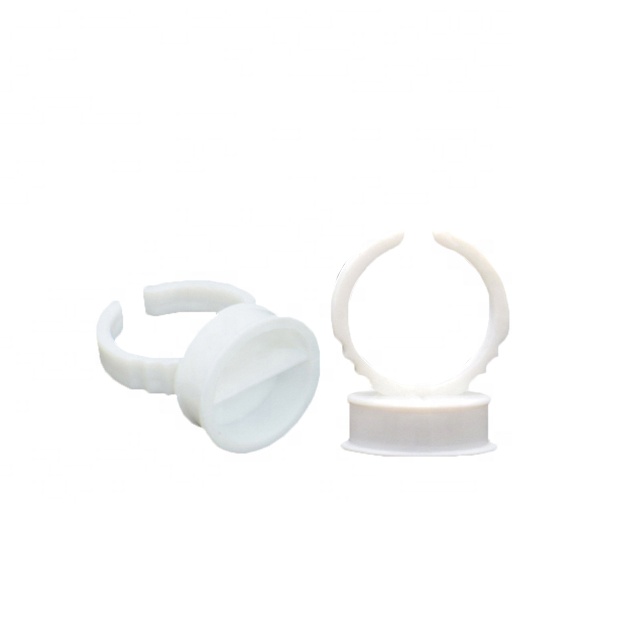 Disposable Eyelash Glue Holder Glue Ring Base Disposable Plastic Holder Light Weight Plastic with White OEM
