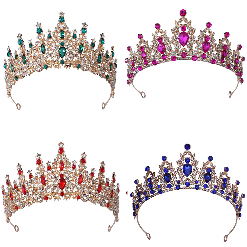 Wholesale Mix Color Handmade Crystal Rhinestone Bridal Princess Tiara Custom Pageant Crowns Tiaras For Wedding