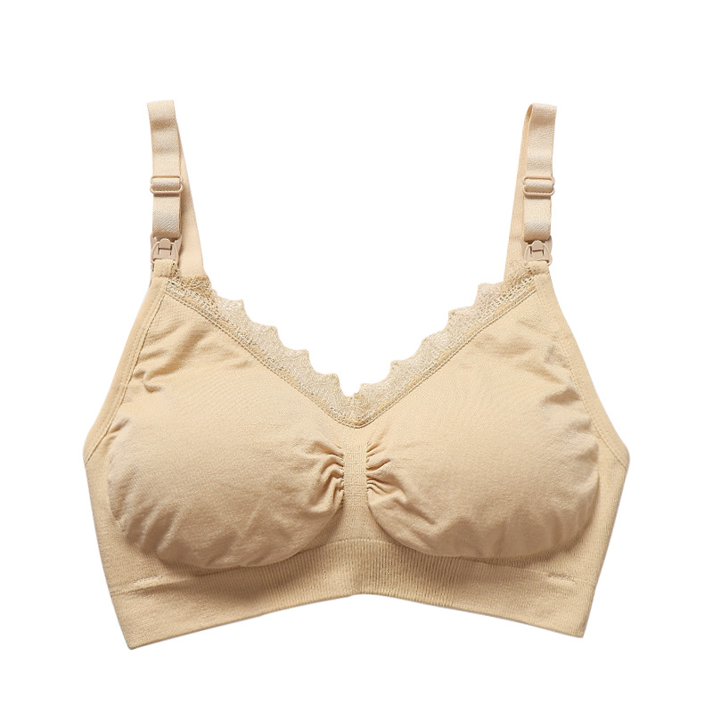 New arrival women's wire free bra for pregnant women Comfortable breathable thin underwear Monochrome lace bra