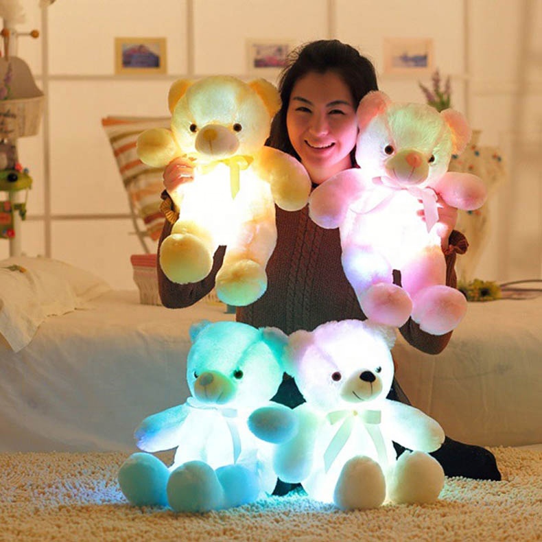 Оптовая продажа и Прямая доставка; Хит продаж 50 см мягкие плюшевые peluches светодиодные светящиеся плюшевые мишки для подарка на день рождения с музыкой